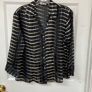 Jaipur metallic print semi-sheer blouse size medium